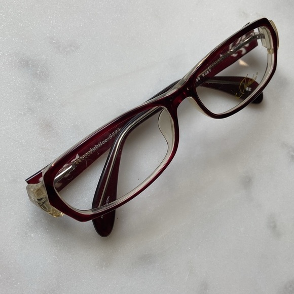 Jubilee 5772 NWOT Women’s Ruby Red Rectangle Eyeglasses Academia Office Siren - Picture 2 of 7
